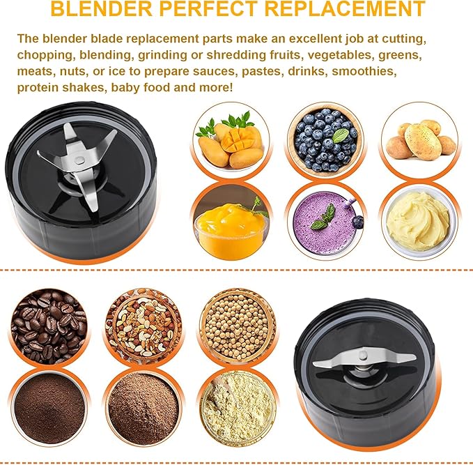 Replacement Parts Compatible with Magic Bullet 250W MB1001 Series – Premium Set of Blender Replacement Accessories