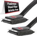 2PCS Bristle Free Grill Brush with Scraper, Efficient Cleaning, Safe Grill Accessories for Weber Gas/Stainless Steel Grates/Charcoal Grill, Gift for Dad