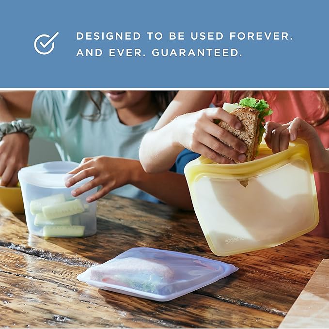 Stasher Premium Silicone Reusable Food Storage Half Gallon Bag, Red, Microwave, Sous Vide, Dishwasher, Oven and Freezer Safe, BPA Free, Leak-free, Eco-friendly, 64 Oz