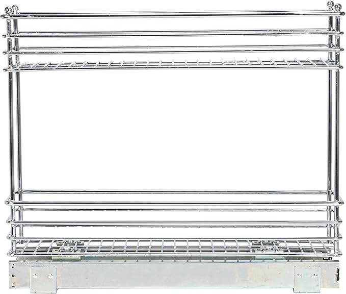 Household Essentials Chrome 2-Tier Sliding Cabinet Organizer, 5"