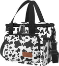Femuar Lunch Bags for Women/Men, Insulated Lunch Bag for Work Office - Lunch Cooler Bag Leakproof Lunch Box with Adjustable Shoulder Strap - Cow print