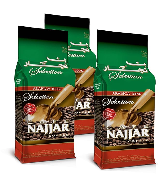 Cafe Najjar Classic with Cardamom Turkish-style ground coffee 450 g -1 lbs, Lebanon (Pack of 3)