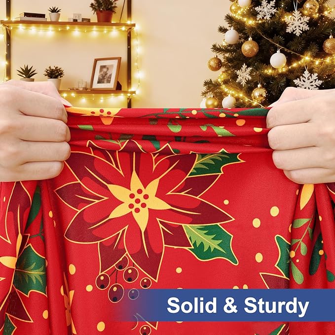 homing Rectangle Table Cloth Cover, Waterproof Polyester Elastic Fitted Tablecloth, Fits for 8 Foot Folding Tables, Washable Table Protector for Christmas, Holiday, Party (Flowers, 30" x 96")