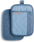 KitchenAid Beacon Two-Tone Non-Slip Pot Holder Set, Blue Velvet/Blue Heaven, 7"x10", 2 Piece