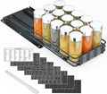 SpaceAid Pull Out Spice Rack Organizer for Cabinet, Heavy Duty Slide Out Seasoning Kitchen Organizer, Cabinet Organizer, with Labels and Chalk Marker, 6.5" W x10.75 D x2.5 H, 1 Drawer 1-Tier