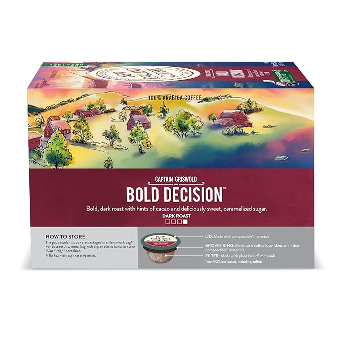 New England Coffee Bold Decision Dark Roast Single Serve Pods, 10ct Box (Pack of 1)
