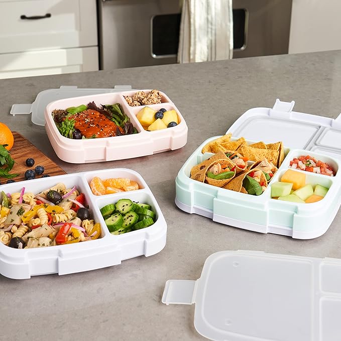 Bentgo Fresh 3-Pack Meal Prep Lunch Box Set - Reusable 3-Compartment Containers for Meal Prepping, Healthy Eating On-the-Go, and Balanced Portion-Control - BPA-Free, Microwave & Dishwasher Safe