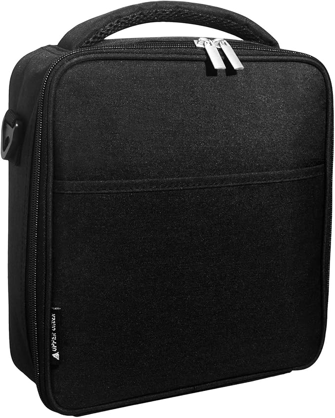 Reusable Insulated Lunch Box for Men and Women (Black) Durable Leakproof Cooler Tote Bag Freezable Lunch Bag for Adults. Top Women and Mens Lunch Box for Office Work, Picnic