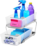 madesmart 2-Tier Organizer, Slide-Out Storage for Home and Bath, Frost