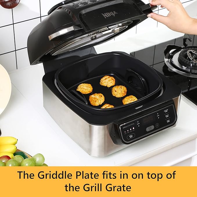 Feekoon Griddle Plate Compatible with Ninja Foodi Grill with Air Fryer (Compatible with Model AG300 AG300C AG301 AG301C AG302 AG400 IG301A), Durable Aluminum Griddle, Multifunctional Oven Grill Plate