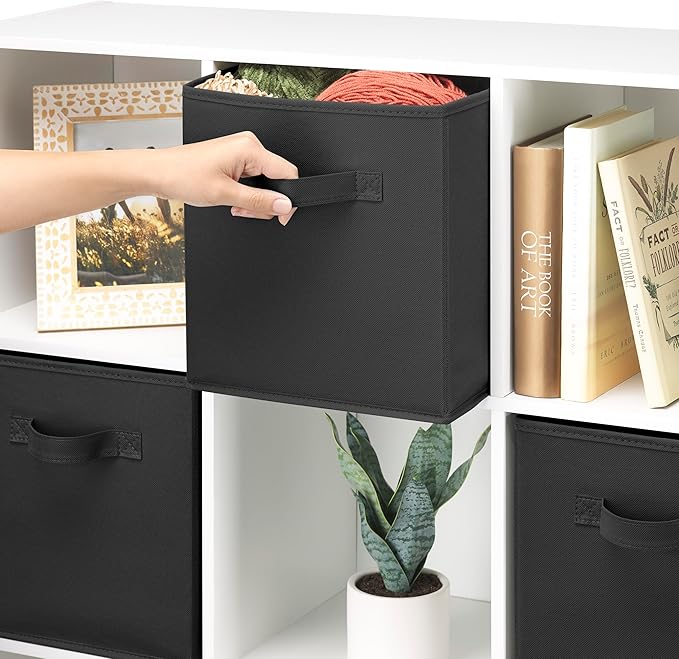 Whitmor Collapsible Cubes - 10.5 x 10.5 x 11 inches - Black - Set of 4