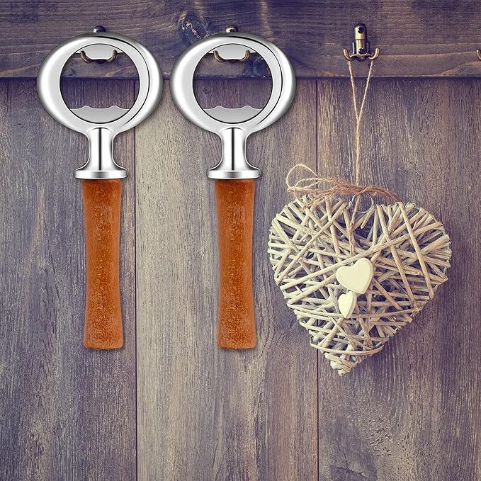 Metal Bottle Opener Kit Blank Bottle Opener Stainless Steel Open Inserts Hardware for Wedding Wine Party DIY Project Craft Wood Turning(Silver,15 Pieces)