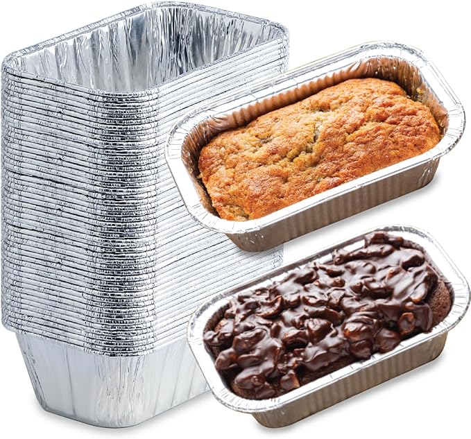 Spare Essentials (35 Pack) 1 Lb Aluminum Foil Mini Loaf Pans - Foil Bread Pans for Baking - Perfect to Bake Individual Bread Loaves, Cakes & Meat - 1 Pound Aluminum Loaf Pans - 6 x 3.5 x 2 Inches