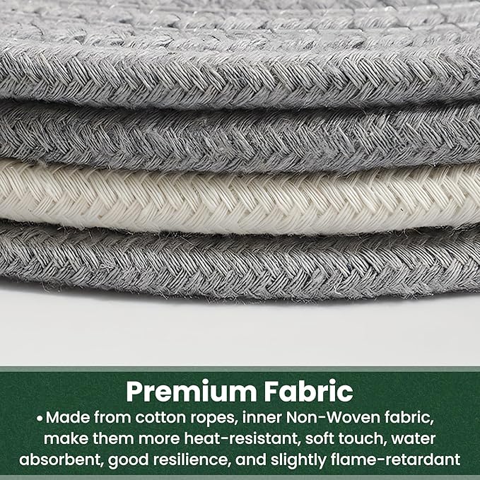 8 Inch Trivets for Hot Dishes, Hot Pots and Pans, Thick Heat Resistant Large Coaster for Kitchen, Hot Pads, Kitchen Essentials, Kitchen Decor for Table & Countertop with Storage Basket, 5 Pcs