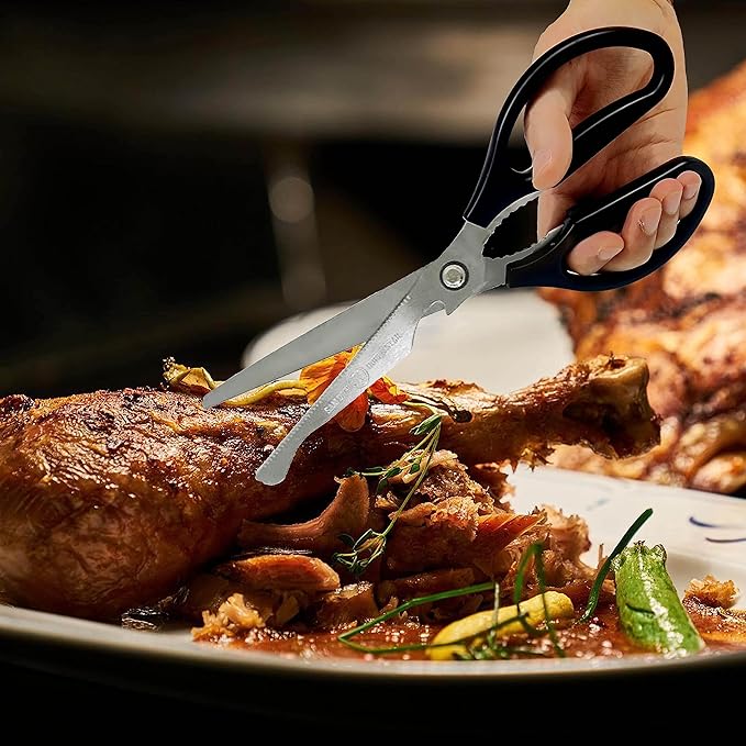 Korean BBQ Kalbi Meat Cutting Scissors Large All Purpose Stainless Steel Utility Kitchen Shears for Food