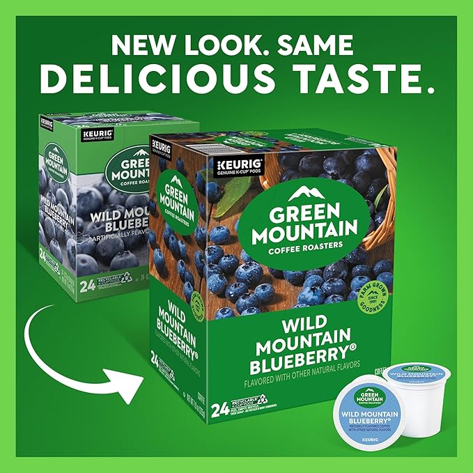 Green Mountain Coffee Roasters Wild Mountain Blueberry Keurig Single-Serve K-Cup pods, Light Roast Coffee, 96 Count