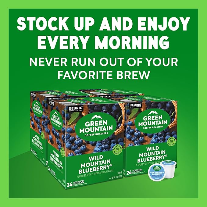 Green Mountain Coffee Roasters Wild Mountain Blueberry Keurig Single-Serve K-Cup pods, Light Roast Coffee, 96 Count
