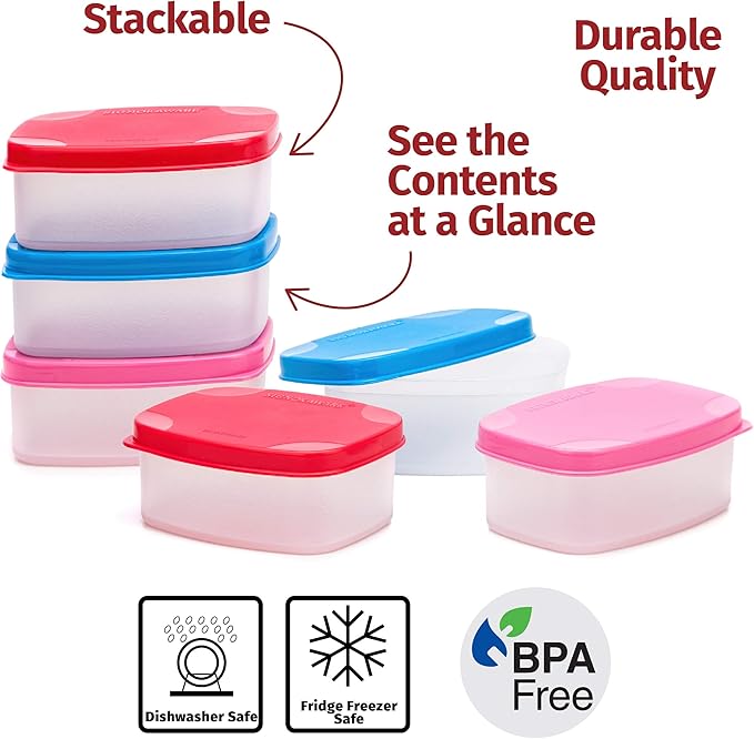 SIGNORA WARE Condiment Containers with Lids- 6 pk. 3 oz.Salad Dressing to go Small Food Storage Containers- Sauce Cups Leak proof Reusable Plastic BPA free for Lunch Box Picnic Travel