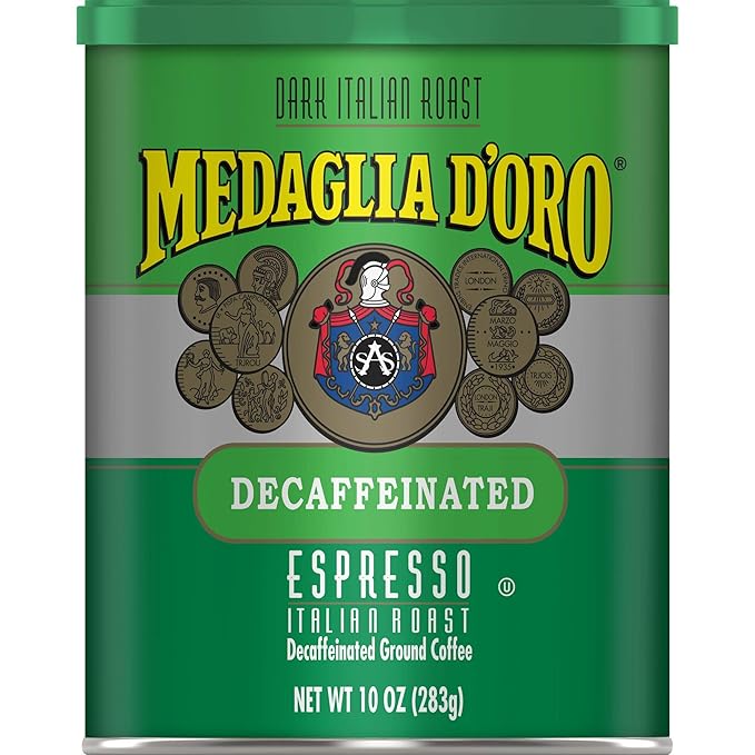 Medaglia D'Oro Decaf Italian Roast Espresso Style Ground Coffee, 10 Ounces