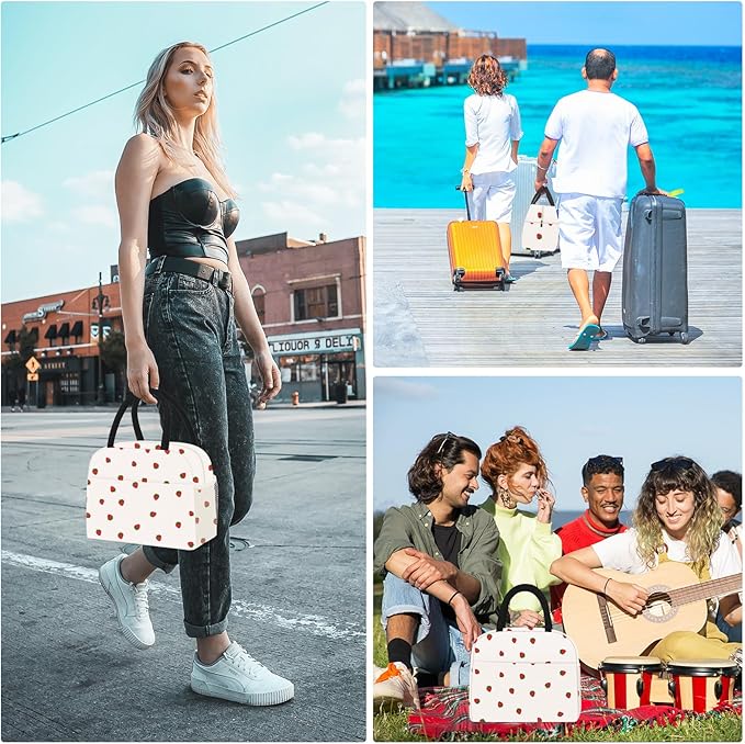 DALINDA Lunch Bag Lunch Box for Women Men,Cute Strawberry lunchbag Reusable Insulated Lunch Tote Bag