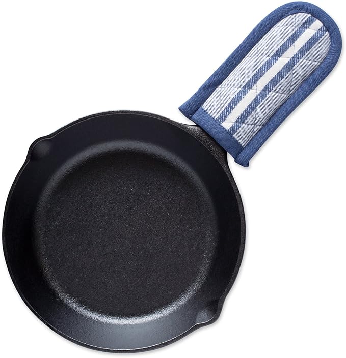 DII Double Strip Chef Kitchen Cooking & Baking Collection, Pan Handle Set, 6x3, French Blue, 3 Piece