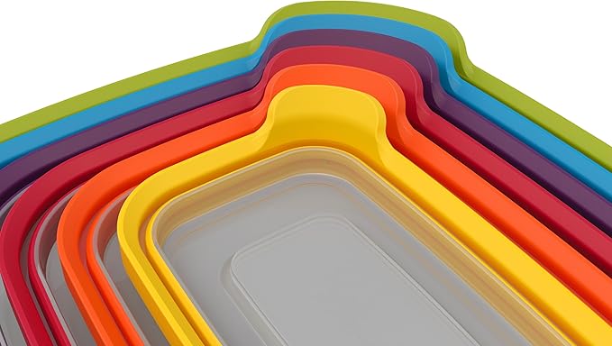 Joseph Joseph Nest Lock Plastic BPA Free Food Storage Container Set with Lockable Airtight Leakproof Lids, 12-Piece, Multi-Color