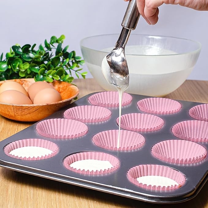 Baking Cups, 100 pieces Standard Nonstick Cupcake Wrappers Baking Cup Holder Molds for Wedding, Birthday, Baby Shower or Holiday Party