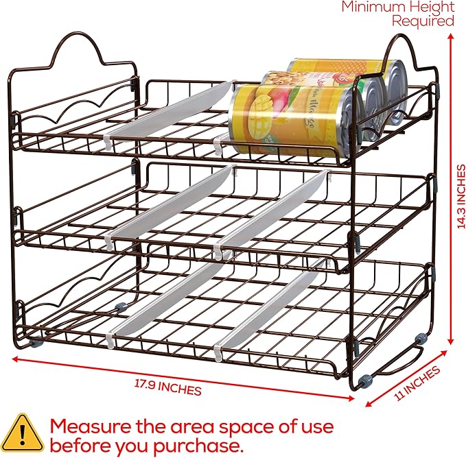 Utopia Kitchen Can Organizer for Pantry, Storage Rack Organizer, Stackable Can Organizer, Can Pantry Organizers and Storage for Cans, Holds up to 36 Cans for Kitchen, Cabinet, or Pantry (Bronze)