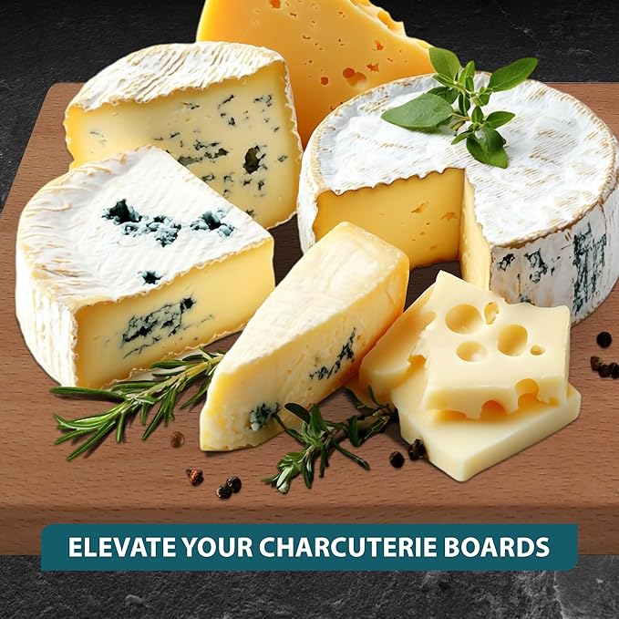 SlidingSusan Cheese Cutting Board - 11” Beech Wood with Silver Stainless Steel Slicer - Charcuterie Block for Hard & Soft Cheeses, Butter, Meat – Heavy Duty Handheld Kitchen Tool