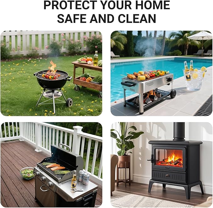 Lancryen 2025 Thickened 40 x 65 inch Under Grill Mat for Outdoor and Indoor, Double-Sided Fireproof Grill Pad, Indoor Fireplace/Fire Pit Mat, Oil-Proof Waterproof BBQ Protector for Decks and Patios