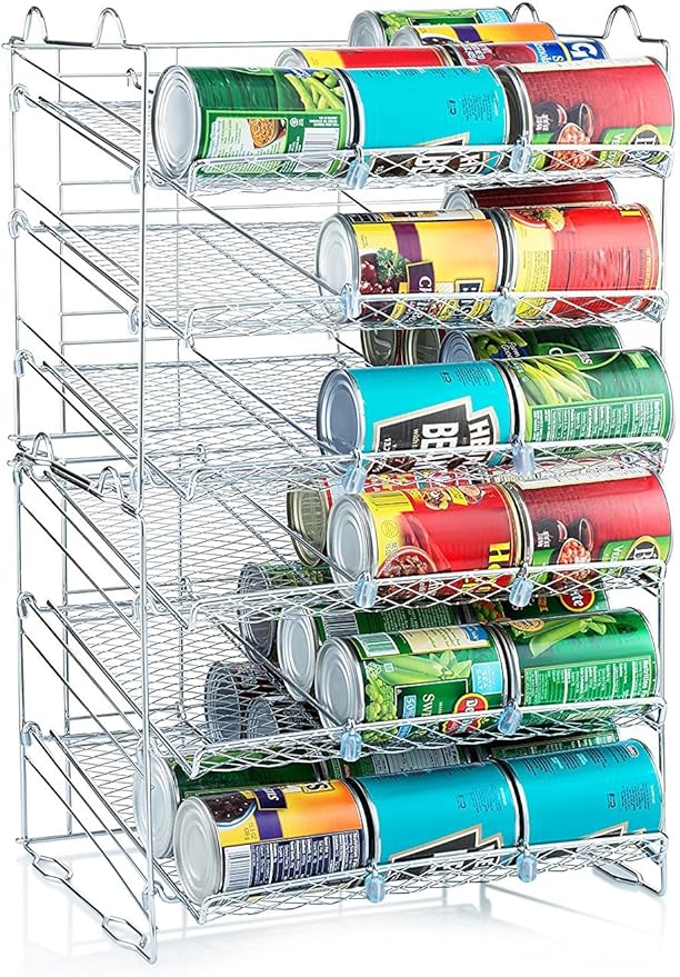 Sagler Stackable Pantry Can Organizer - 3-Tier Soda Can Organizer - Multifunctional Chrome-Finish Can Rack Organizer for Up to 36 Cans - For Pantry, Kitchen Cabinet, Countertop, Under Sink - 17x13x13
