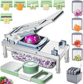 Stainless steel Vegetable Chopper, Veggie Chopper With 10 Blades, Onion Dicer with Container, Food Cutter & Grater Mandoline Slicer