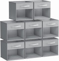 DIMJ Storage Cubes, 8 Pack Cube Organizer Storage Bins, Foldable Storage Cubes with Window, Closet Storage Bins with Handle, 10.6 x 10.6 inch for Clothes, Toys, Books