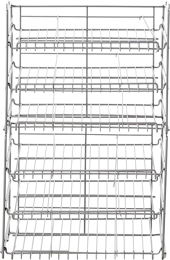 Atlantic Gravity-Fed Compact Double Canrack – Kitchen Organizer, Durable Steel Construction, Stackable or Side-by-Side, PN in Silver (Pack of 2)