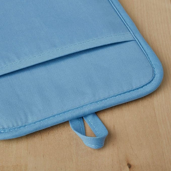 KitchenAid Ribbed Soft Silicone Pot Holder 2-Pack Set, Blue Velvet, 7"x9"
