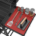 Silicone Griddle Tools Mat for Blackstone - Large Silicone Spatula Mat with Drip Pad - Griddle Mats BBQ Grill Accessories - Side Shelf Mats Grill Pad for Blackstone Griddles Accessories (red)