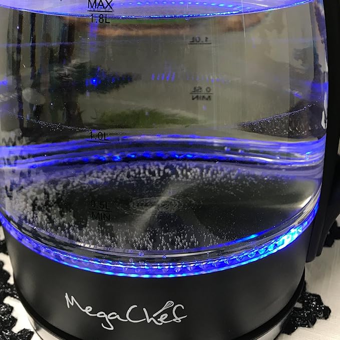 MegaChef 1.8Lt. Stainless Steel and Glass Electric Tea Kettle