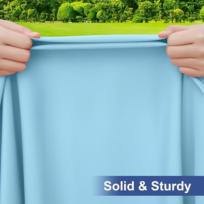 homing Rectangle Table Cloth Cover, Waterproof Polyester Elastic Fitted Tablecloth, Fits for 6 Foot Folding Tables, Washable Table Protector for Picnic, Camping, Outdoor (Light Blue, 30" x 72")