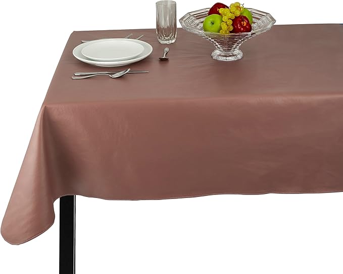Yourtablecloth Heavy Duty Vinyl Rectangle or Square Tablecloth – 6 Gauge Heavy Duty Tablecloth – Flannel Backed – Wipeable Tablecloth with Vivid Colors & Many Sizes 52 x 90 Orange