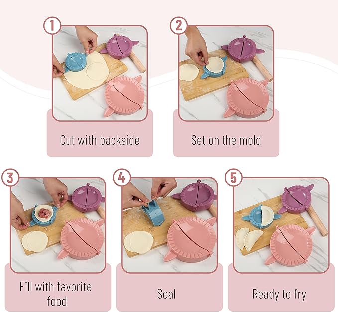 BTaT- Empanada Dough Press Set, 3 Pack, Empanada Press, Empanada Maker Press, Moldes Para Empanadas Maker Press, Dumpling Press, Hand Pie Maker, Hand Pie Molds, Christmas Gifts