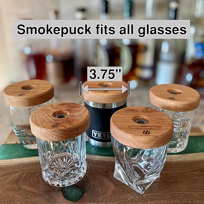 Cocktail Smoker Kit - Made in USA - Lifetime Warrenty - Apple+Cherry+Walnut Wood Chips - Create Smoked Old Fashioned - Great Bourbon Gift - Includes Premium Torch & NEW Gift Box. (No Butane)