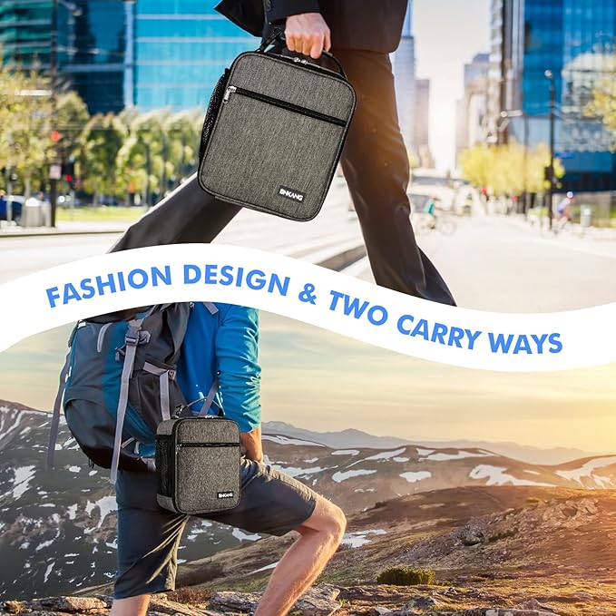 Lunch Box Insulated Lunch Bag - Durable Small Lunch Bag Reusable Adults Tote Bag Lunch Box for Adult Men Women (Dark Gray)