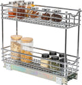 Household Essentials Glidez Multipurpose Chrome-Plated Steel Pull-Out/Slide-Out Storage Organizer for Under Cabinet Use - 2-Tier Design - Fits Standard Size Cabinet or Shelf, Chrome