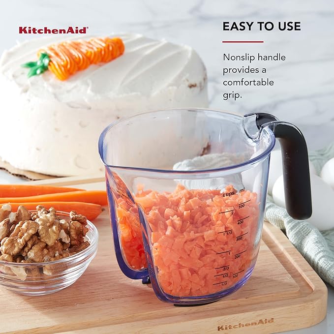 KitchenAid Universal Easy View Angled Measuring Cup, Medium, Clear with Black Handle