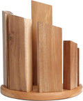 Resafy Countertop Magnetic Knife Block - Double Sided Wooden Holder w/Strong Magnets,Space Saving Up to14 Knives Large Capacity Storage Stand