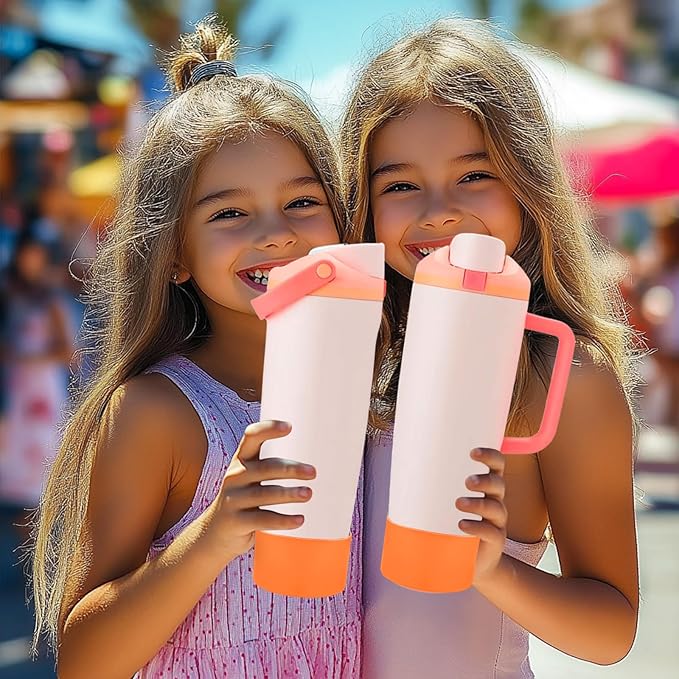 Mity rain 2PCS Protective Silicone Boots for Owala 30oz & 40oz FreeSip Sway Bottles & Tumblers - Accessories for owala, Enhances Stability & Prevents Scratches (Orange)