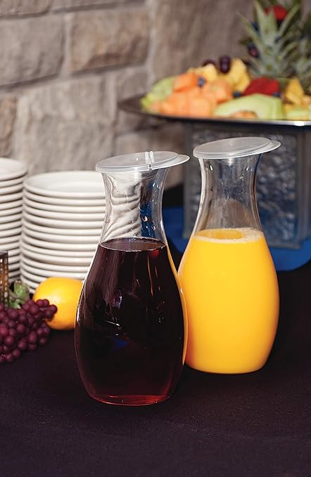 Carlisle FoodService Products CFS 7090107 Cascata Carafe Juice Jar Beverage Decanter Only, Plastic.50 L, Clear (Pack of 12)