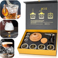 NobleSip Whiskey Bourbon Smoker Kit 𝗣𝗥𝗘𝗠𝗜𝗨𝗠 Smoky bar Set. Natural American Solid Oak Smoker. A Great Home bar Gift, Easily Make The Legendary Smoked Cocktails and Old fashioneds at Home.