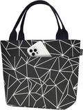 Aosbos Large Lunch Bags for Women Insulated Lunch Box Leakproof Adult Food Organizer Tote Bag Black Prism