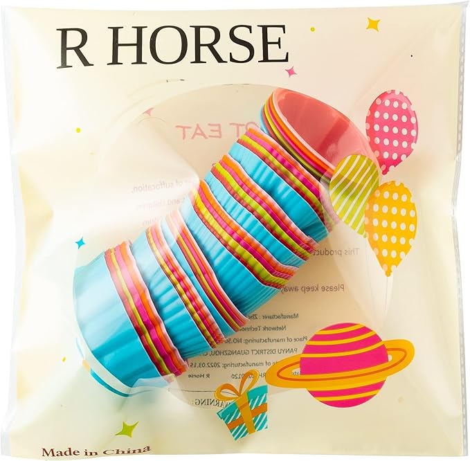 R HORSE 42 Pack Silicone Cupcake Molds - 2 Inch Mini Size Multi Flower-Shaped Baking Cups Non-Stick Donut Wrapper Mold Wrappers Holders Muffin Liners Washable for Pan Oven Microwave Dishwasher